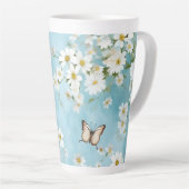 Tasse Latte Fleurs et papillons (Angle droit)