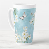 Tasse Latte Fleurs et papillons (Angle gauche)