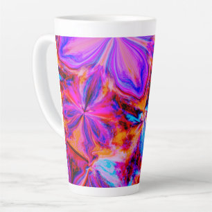 Tasse Latte Fleurs et papillons en Abstrait