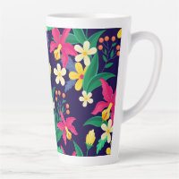 Fleurs Exotiques Colorées Motif Feuilles-23021