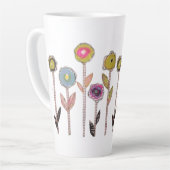Tasse Latte Fleurs Fantaisistes (Angle gauche)