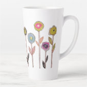 Tasse Latte Fleurs Fantaisistes (Droite)