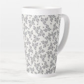 Tasse Latte Fleurs fantaisistes grises (Angle droit)