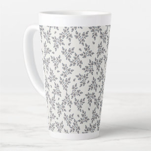 Tasse Latte Fleurs fantaisistes grises