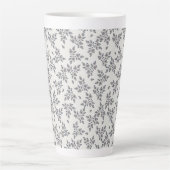 Tasse Latte Fleurs fantaisistes grises (Devant)
