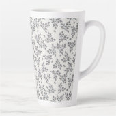 Tasse Latte Fleurs fantaisistes grises (Droite)
