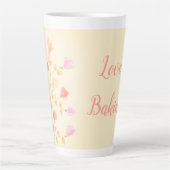 Tasse Latte Fleurs Filles Design avec Pink et Peach (Devant)