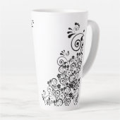 Tasse Latte fleurs-florales-décoratives (Angle droit)