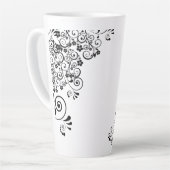 Tasse Latte fleurs-florales-décoratives (Angle gauche)