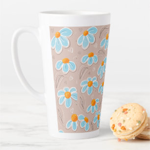 Tasse Latte Fleurs Heureuses