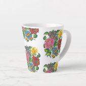 Tasse Latte Fleurs hongroises colorées (Angle droit)