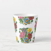 Tasse Latte Fleurs hongroises colorées (Devant)
