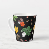 Tasse Latte Fleurs jaunes et roses blanches 8 (Angle gauche)