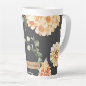 Tasse Latte Fleurs Jaunes Modernes & Cadeau Personnalisé Kraft (Angle droit)