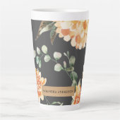 Tasse Latte Fleurs Jaunes Modernes & Cadeau Personnalisé Kraft (Devant)
