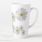 Tasse Latte Fleurs marguerites blanches (Droite)