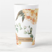 Tasse Latte Fleurs modernes Jaune & Kraft Cadeau personnalisé (Devant)