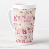Tasse Latte Fleurs modernes roses mignonnes motif Haut basket (Angle gauche)