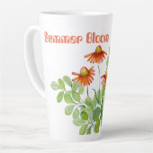 Tasse Latte Fleurs orange d'aquarelle (Angle gauche)