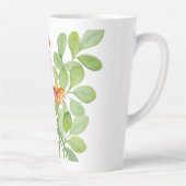 Tasse Latte Fleurs orange d'aquarelle (Droite)