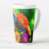 Tasse Latte Fleurs partout (Angle droit)