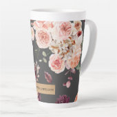 Tasse Latte Fleurs Pastel Modernes & Cadeau Personnalisé Kraft (Angle droit)