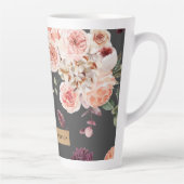 Tasse Latte Fleurs Pastel Modernes & Cadeau Personnalisé Kraft (Droite)