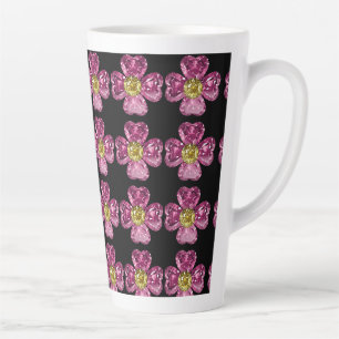 Tasse Latte fleurs pierres précieuses