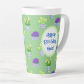 Tasse Latte Fleurs printanières personnalisées dans des pots b (Angle droit)