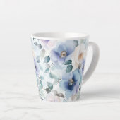 Tasse Latte Fleurs Romantiques Jolies Lavande Violet Blanc   (Angle droit)