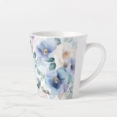 Tasse Latte Fleurs Romantiques Jolies Lavande Violet Blanc   (Droite)