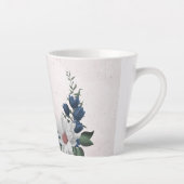 Tasse Latte Fleurs romantiques roses blanches et navies avec f (Droite)
