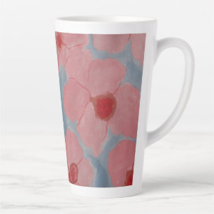 Tasse Latte Fleurs rose bonbon