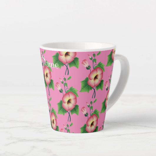 Tasse Latte Fleurs rose pâle Thunder_Cove (Angle droit)