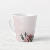 Tasse Latte Fleurs roses blanches et navires romantiques verdu (Angle gauche)