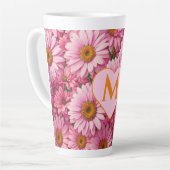 Tasse Latte Fleurs roses fleuris roses marguerites rose (Angle gauche)