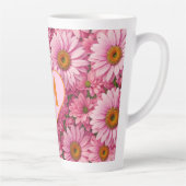 Tasse Latte Fleurs roses fleuris roses marguerites rose (Droite)