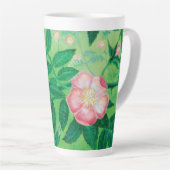 Tasse Latte Fleurs roses sauvages (Angle droit)