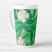 Tasse Latte Fleurs roses sauvages (Angle gauche)