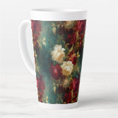 Tasse Latte Fleurs rouges blanches vertes (Angle gauche)
