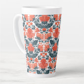 Tasse Latte Fleurs rouges décoratives (Angle gauche)
