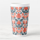 Tasse Latte Fleurs rouges décoratives (Devant)