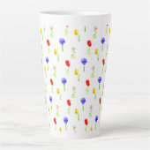 Tasse Latte Fleurs sauvages aquarelle (Devant)