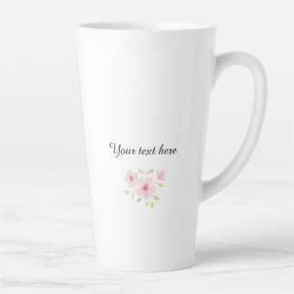 Tasse Latte Fleurs sauvages délicates à l'aquarelle
