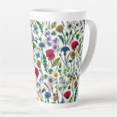 Tasse Latte Fleurs sauvages sur blanc cassé (Angle droit)