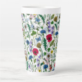 Tasse Latte Fleurs sauvages sur blanc cassé (Devant)
