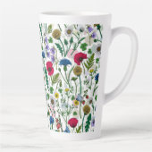 Tasse Latte Fleurs sauvages sur blanc cassé (Droite)