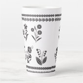 Tasse Latte fleurs-silhouettes-bordures-cadres géant (Devant)