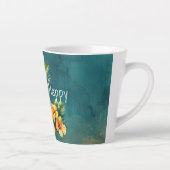 Tasse Latte Fleurs tropicales de l'Hibiscus de l'ananas turquo (Droite)