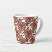 Tasse Latte Fleurs tropicales sans couture motif | fleurs roug (Angle droit)